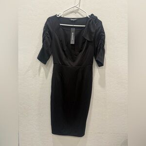 ✨ NWT Allegra K Black Fitted Midi Dress with Bow Detail ✨
Size: XS | $30